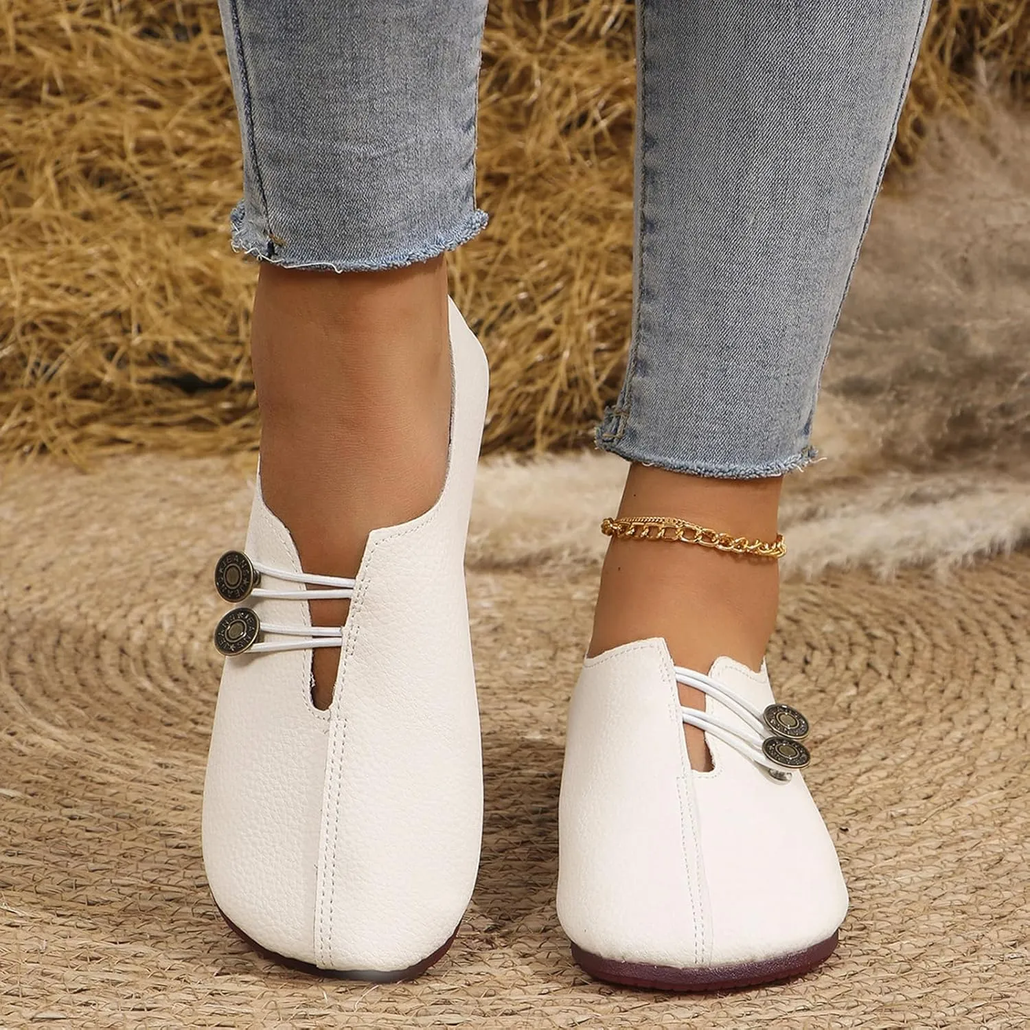 Summer Sandals for Women 2025 Soft Soled Round Toe Flats Dress Flat Dressy Ballet Low Wedge Ladies Fashion Trendy Solid Color Leather Buckle 2025