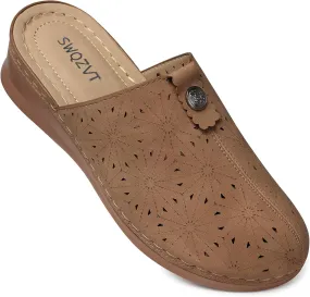 SWQZVT Clogs for Women Mules Slip-On: Closed Toe Clog - Comfortable Dressy Mule
