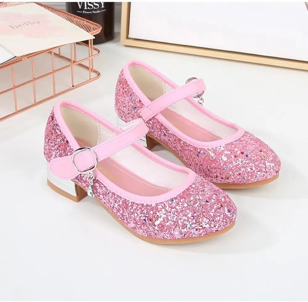 TN TANGNEST Girls Dress Shoes Low Heel Wedding Party Mary Jane Shoes Sparkly Princess Shoes