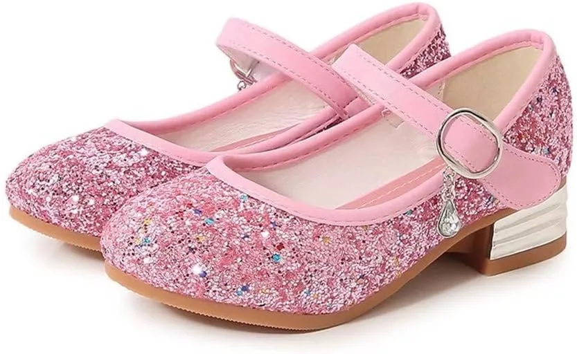 TN TANGNEST Girls Dress Shoes Low Heel Wedding Party Mary Jane Shoes Sparkly Princess Shoes