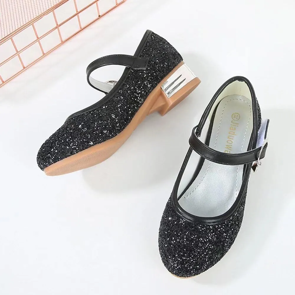 TN TANGNEST Girls Dress Shoes Low Heel Wedding Party Mary Jane Shoes Sparkly Princess Shoes