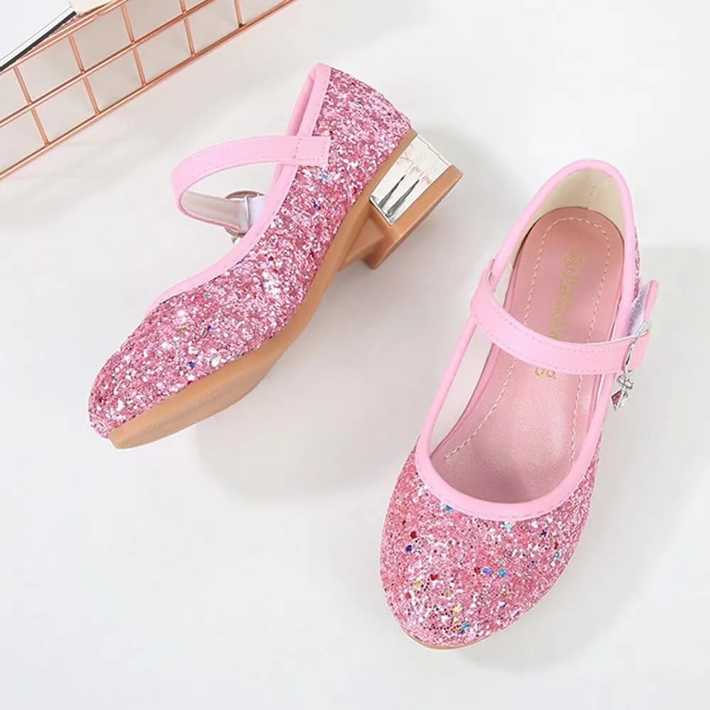 TN TANGNEST Girls Dress Shoes Low Heel Wedding Party Mary Jane Shoes Sparkly Princess Shoes