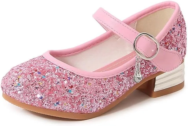 TN TANGNEST Girls Dress Shoes Low Heel Wedding Party Mary Jane Shoes Sparkly Princess Shoes
