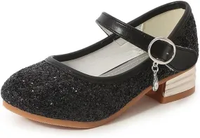 TN TANGNEST Girls Dress Shoes Low Heel Wedding Party Mary Jane Shoes Sparkly Princess Shoes