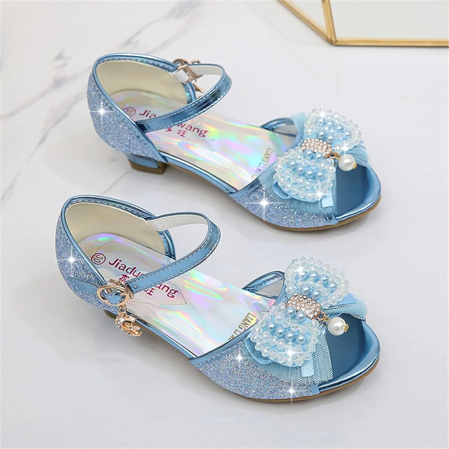 TN TANGNEST Little Big Girls Party Wedding Sandals Crystal Heels Shoes Bow Princess Dress Shoes