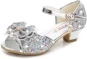 TN TANGNEST Little Big Girls Party Wedding Sandals Crystal Heels Shoes Bow Princess Dress Shoes