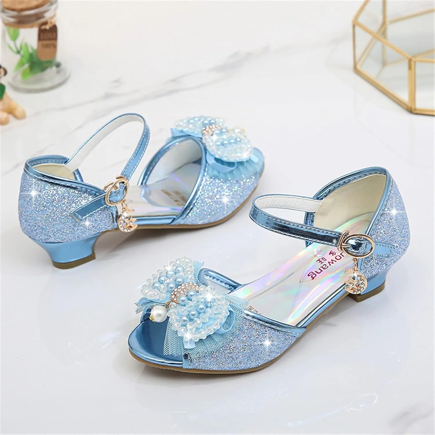 TN TANGNEST Little Big Girls Party Wedding Sandals Crystal Heels Shoes Bow Princess Dress Shoes