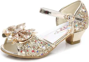 TN TANGNEST Little Big Girls Party Wedding Sandals Crystal Heels Shoes Bow Princess Dress Shoes