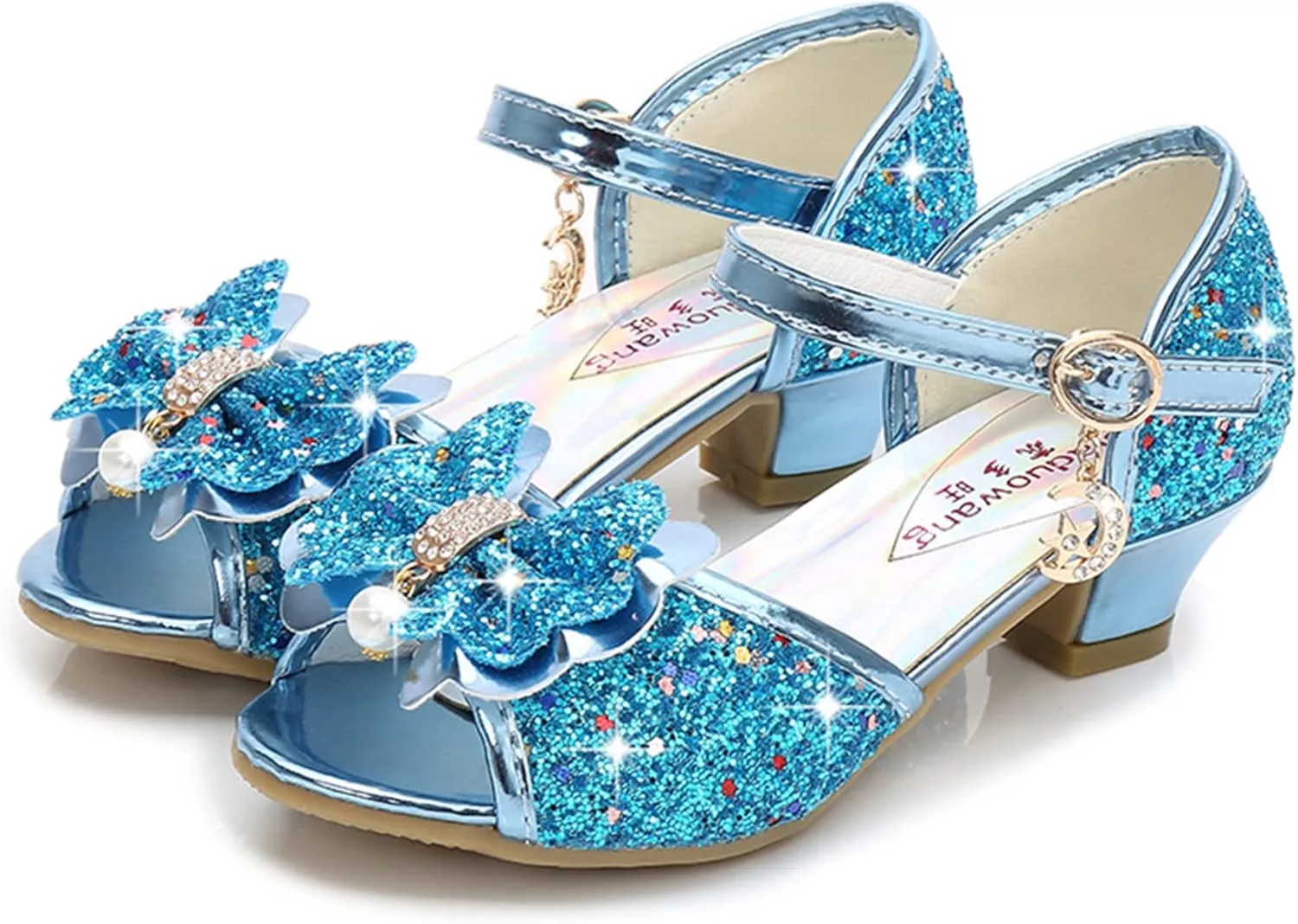 TN TANGNEST Little Big Girls Party Wedding Sandals Crystal Heels Shoes Bow Princess Dress Shoes