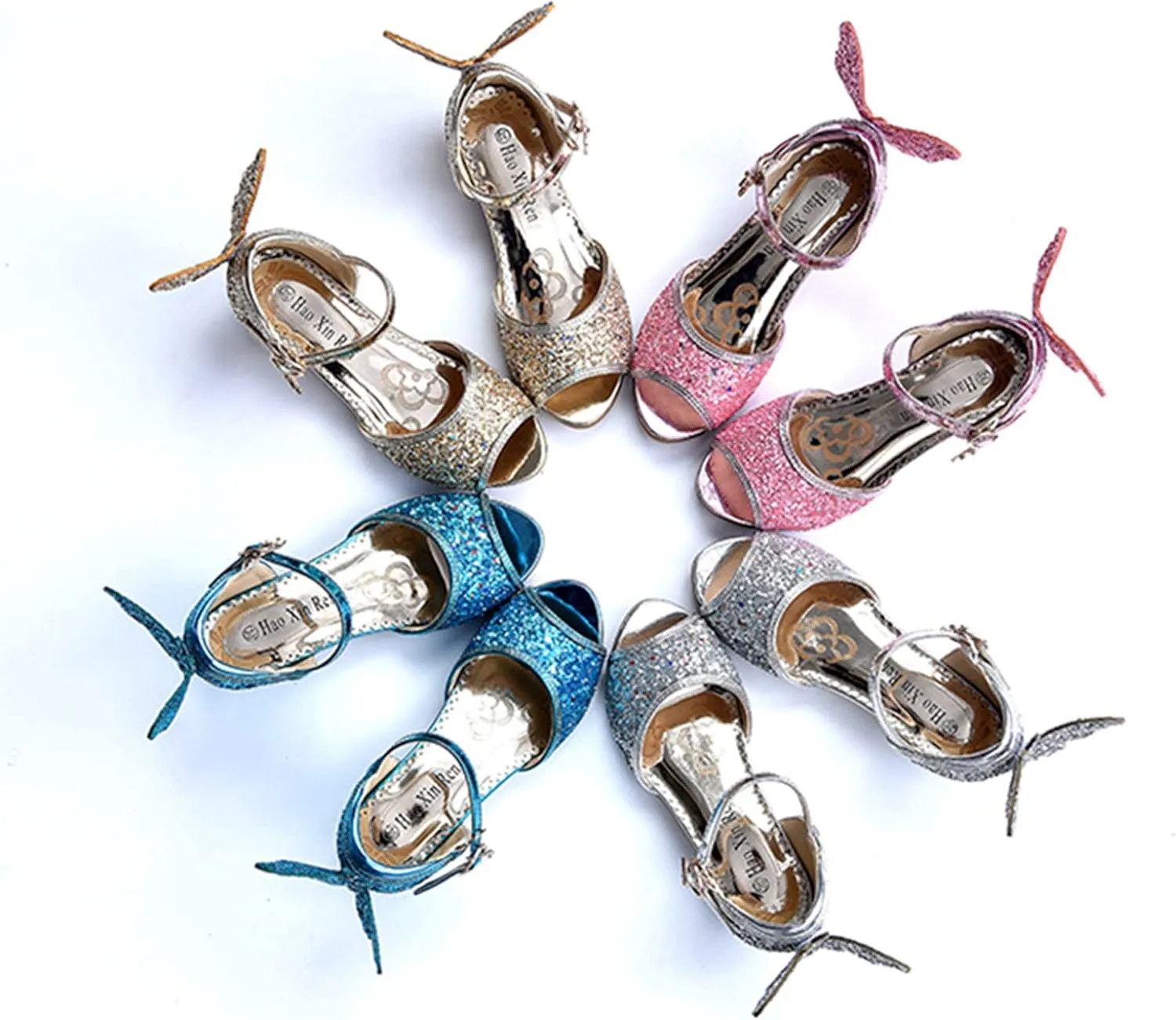 TN TANGNEST Little Big Girls Party Wedding Sandals Crystal Heels Shoes Bow Princess Dress Shoes