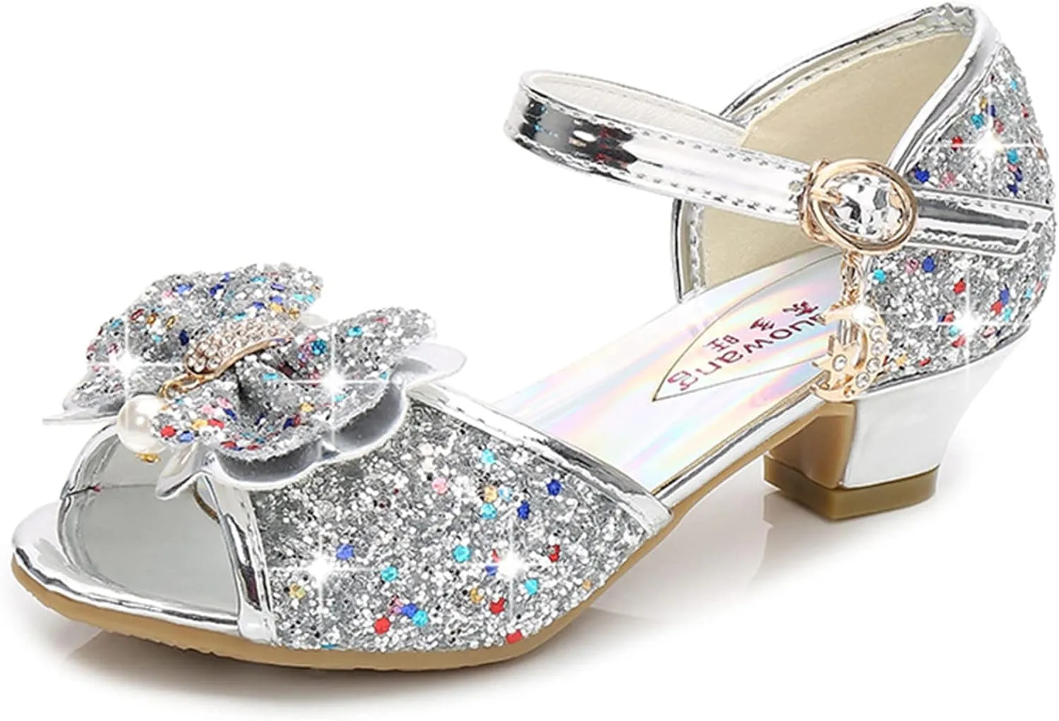 TN TANGNEST Little Big Girls Party Wedding Sandals Crystal Heels Shoes Bow Princess Dress Shoes