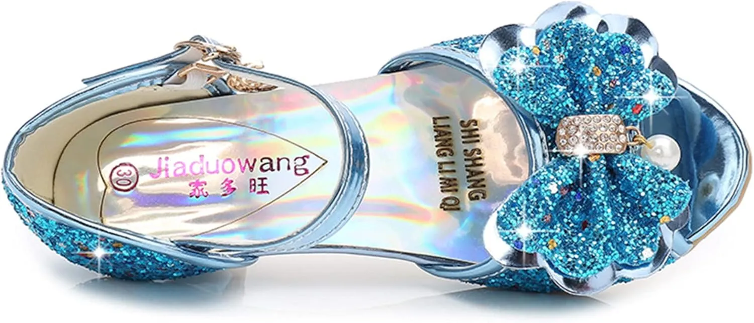 TN TANGNEST Little Big Girls Party Wedding Sandals Crystal Heels Shoes Bow Princess Dress Shoes
