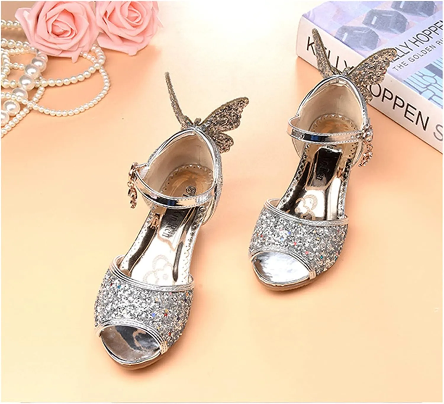 TN TANGNEST Little Big Girls Party Wedding Sandals Crystal Heels Shoes Bow Princess Dress Shoes