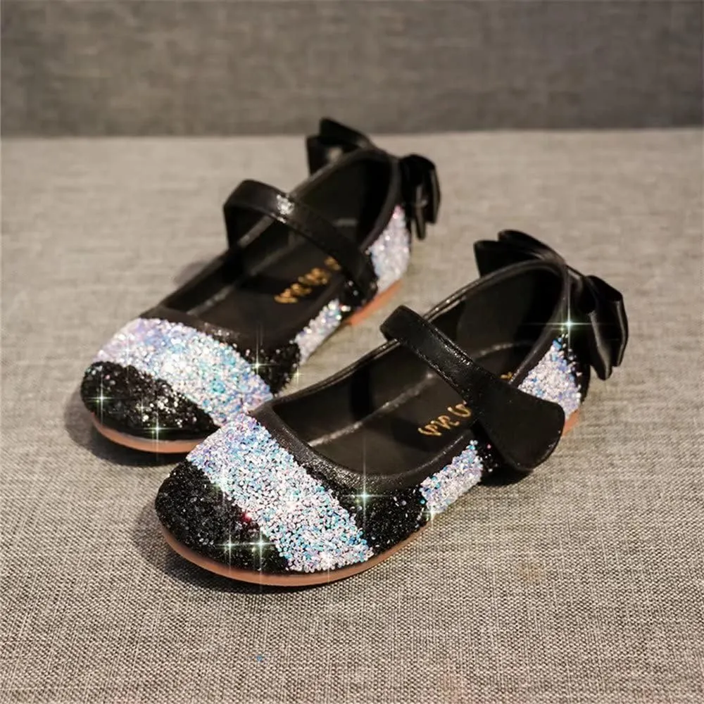 TN TANGNEST Sequined Bowknot Girls Princess Shoes Dress Shoes Wedding Party Flats Cosplay Mary Jane Shoes