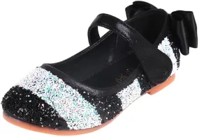 TN TANGNEST Sequined Bowknot Girls Princess Shoes Dress Shoes Wedding Party Flats Cosplay Mary Jane Shoes
