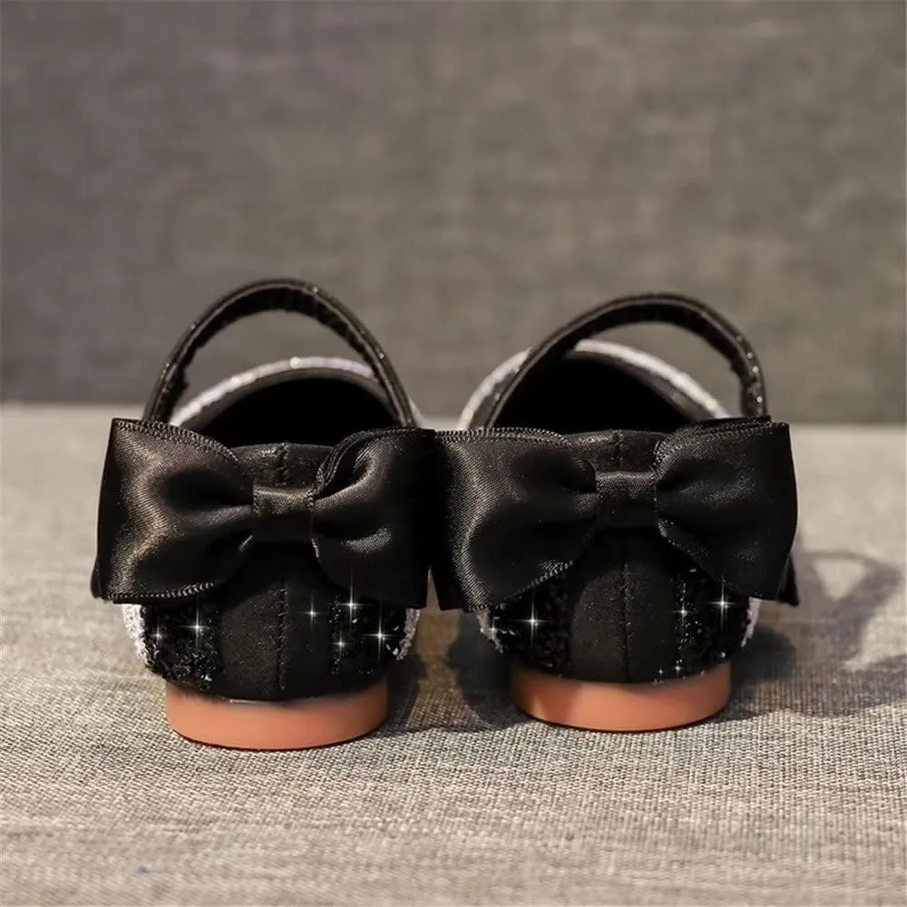 TN TANGNEST Sequined Bowknot Girls Princess Shoes Dress Shoes Wedding Party Flats Cosplay Mary Jane Shoes