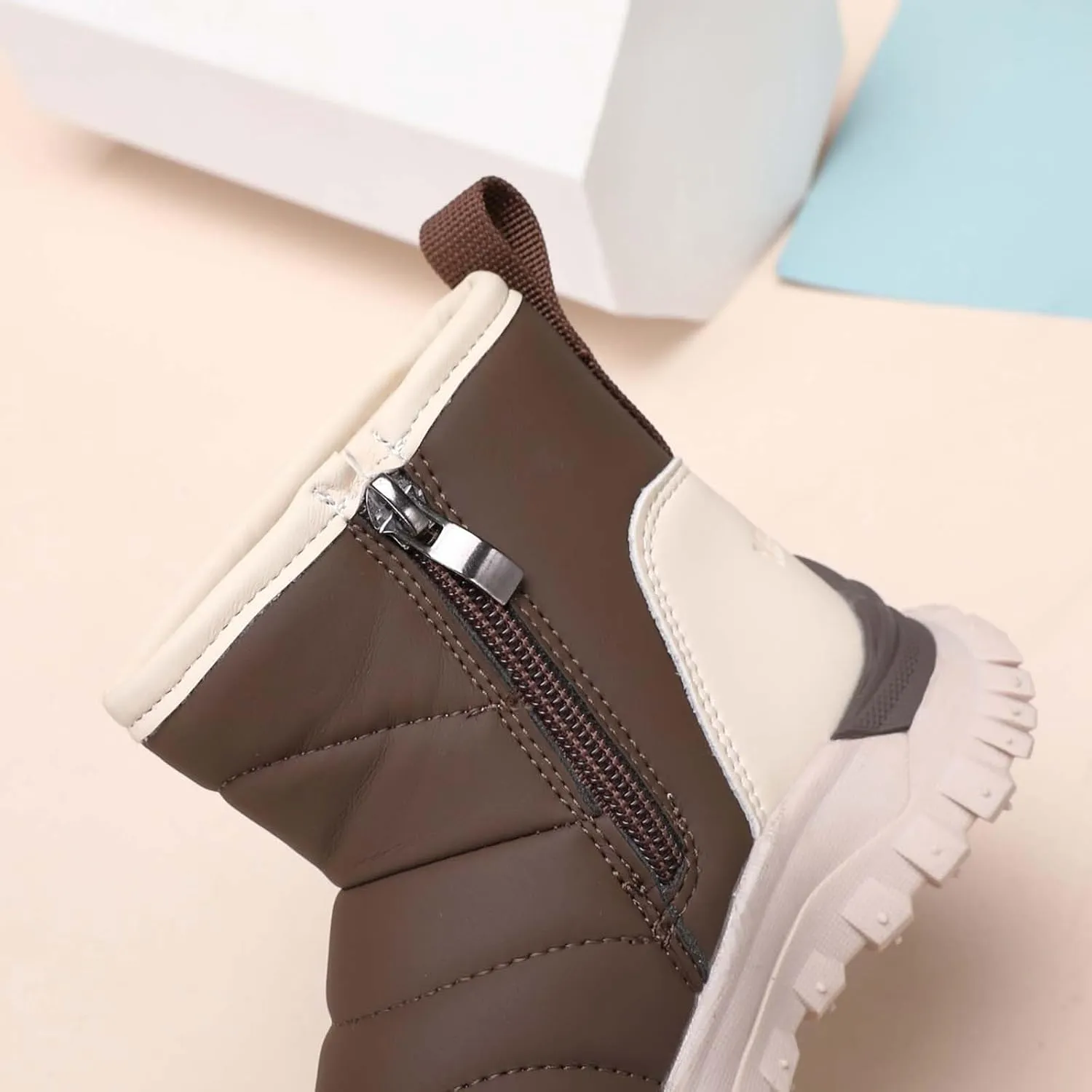 Toddler Baby Snow Boots Winter Shoes Boys Girls Cold Weather Faux Fr Shoes Kids Warm Anti-Slip Ankle Boots Winter Boot
