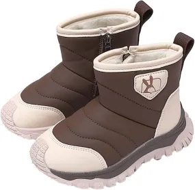 Toddler Baby Snow Boots Winter Shoes Boys Girls Cold Weather Faux Fr Shoes Kids Warm Anti-Slip Ankle Boots Winter Boot