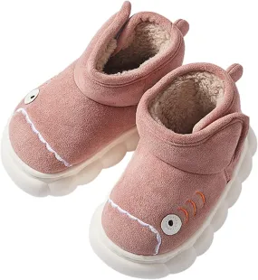 Toddler Boys Girls Winter Plush Boots for Cold Weather Kids Cartoon Animal Warm Faux  Shoes with Hook/Loop
