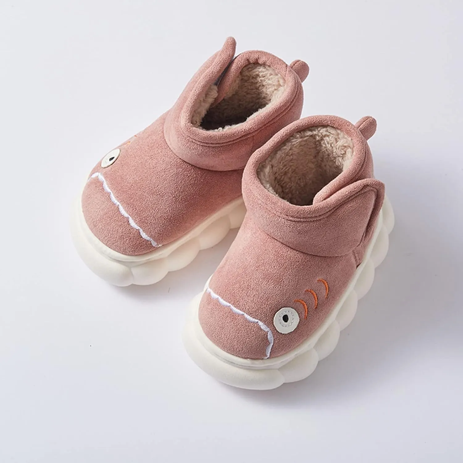 Toddler Boys Girls Winter Plush Boots for Cold Weather Kids Cartoon Animal Warm Faux  Shoes with Hook/Loop