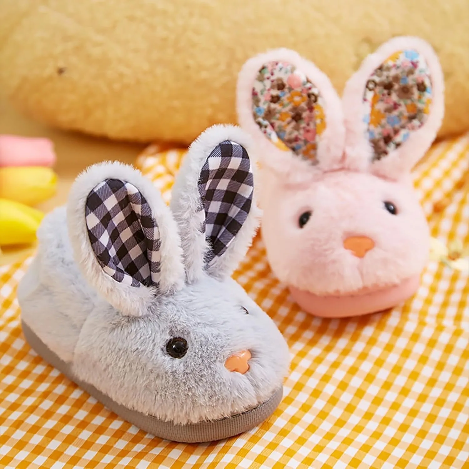 Toddler Bunny Slippers for Girls Boys Warm House Shoes for Kids Winter Home Slippers Indoor Non Slip Slippers