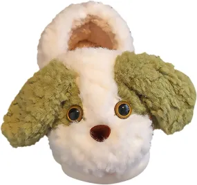 Toddler Cartoon Puppy Cotton Slippers,Girls Boys Cute Indoor Plush Cozy Soft Warm Fluffy Slip-on Home Slipper