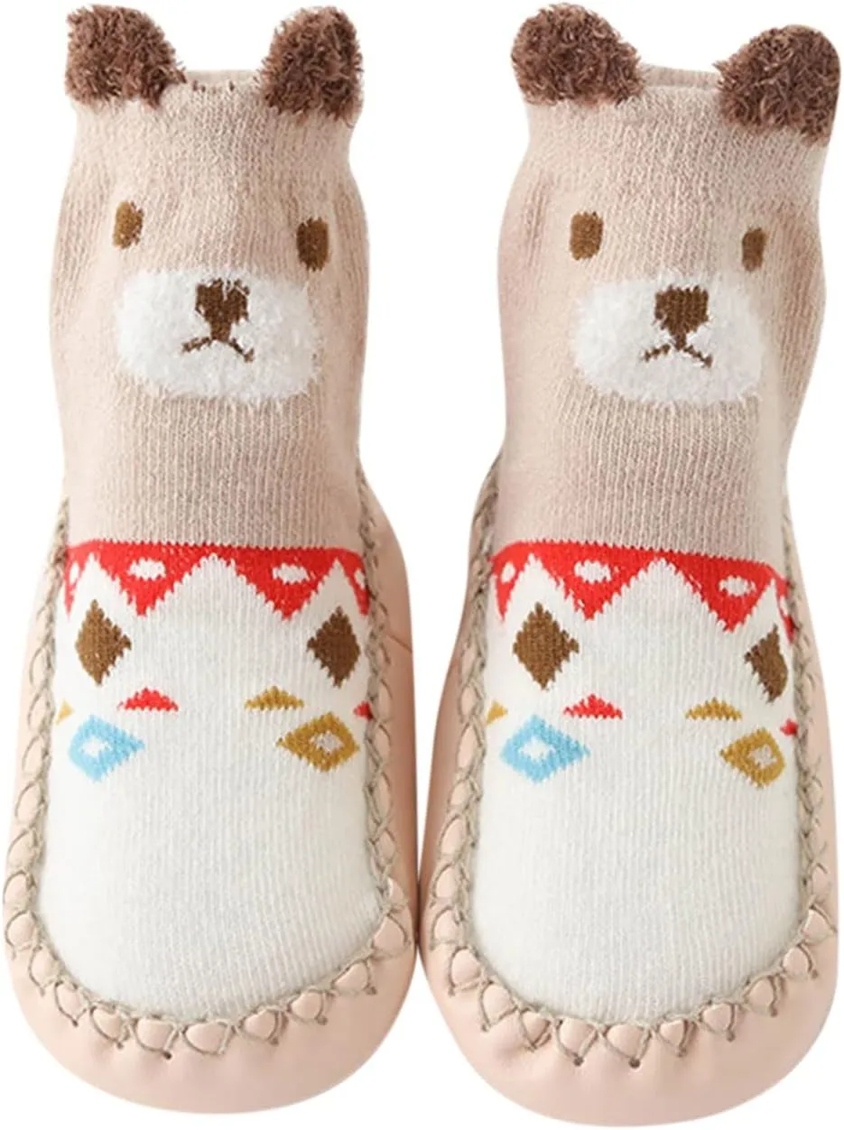 Toddler Fall Flat Bottom Walking Shoes Boys Girls Winter Warm Floor Socks Shoes Non Slip Shoes for Toddlers