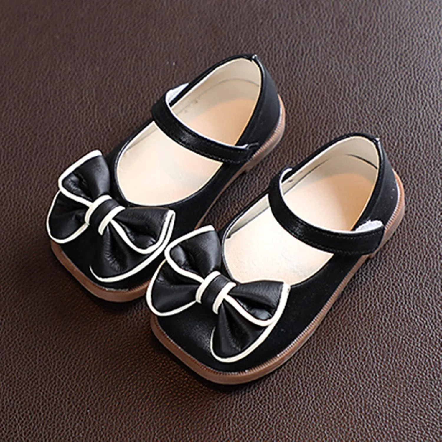 Toddler Flower Girl Dress Shoes Bows Mary Jane Ballet Flats Wedding Party Little Girls Low Mary Janes Shoes for Girls