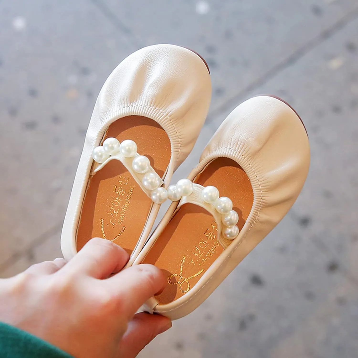Toddler Flower Girl Dress Shoes Pearls Ballet Flats Party Wedding Toddler Little Kid Girl Mary Jane Shoes