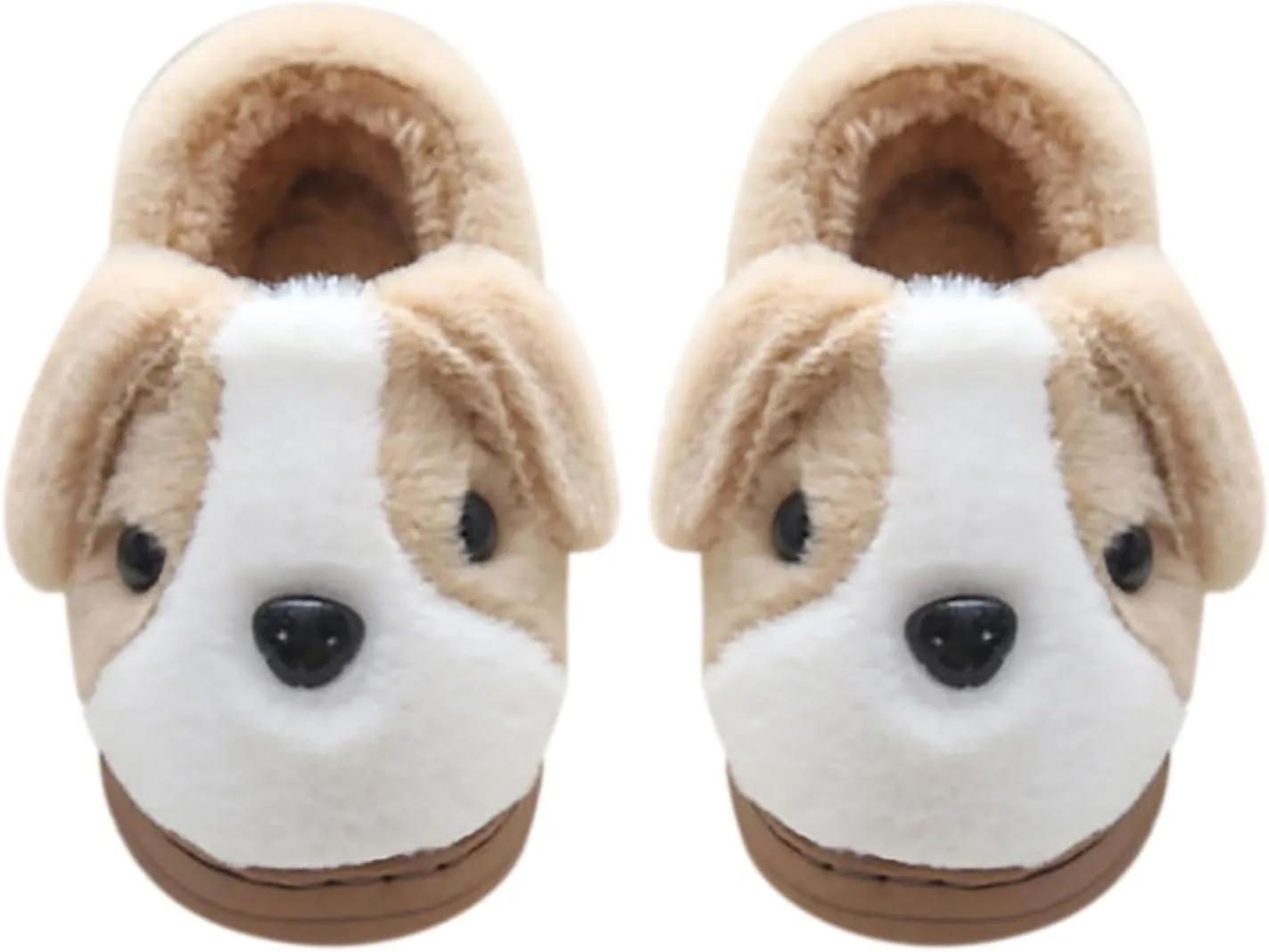 Toddler Fuzzy Slippers Girls Boys Cartoon Cute Animals Dog House Slippers Plush Warm Home Shoes Winter Indoor Outdoor
