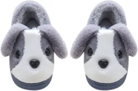 Toddler Fuzzy Slippers Girls Boys Cartoon Cute Animals Dog House Slippers Plush Warm Home Shoes Winter Indoor Outdoor