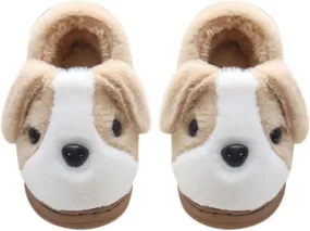 Toddler Fuzzy Slippers Girls Boys Cartoon Cute Animals Dog House Slippers Plush Warm Home Shoes Winter Indoor Outdoor