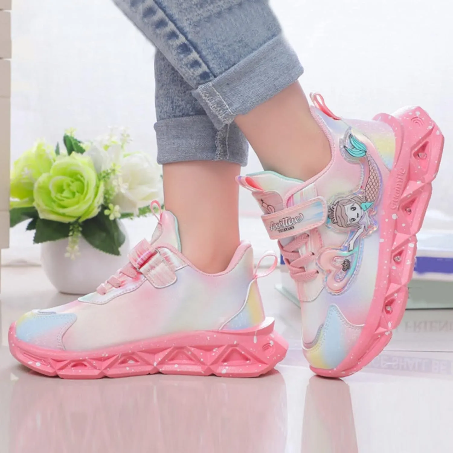 Toddler Girl Light Up Shoes Lights Breathable Lightweight Casual Luminous Shoes Kids Led Shoes