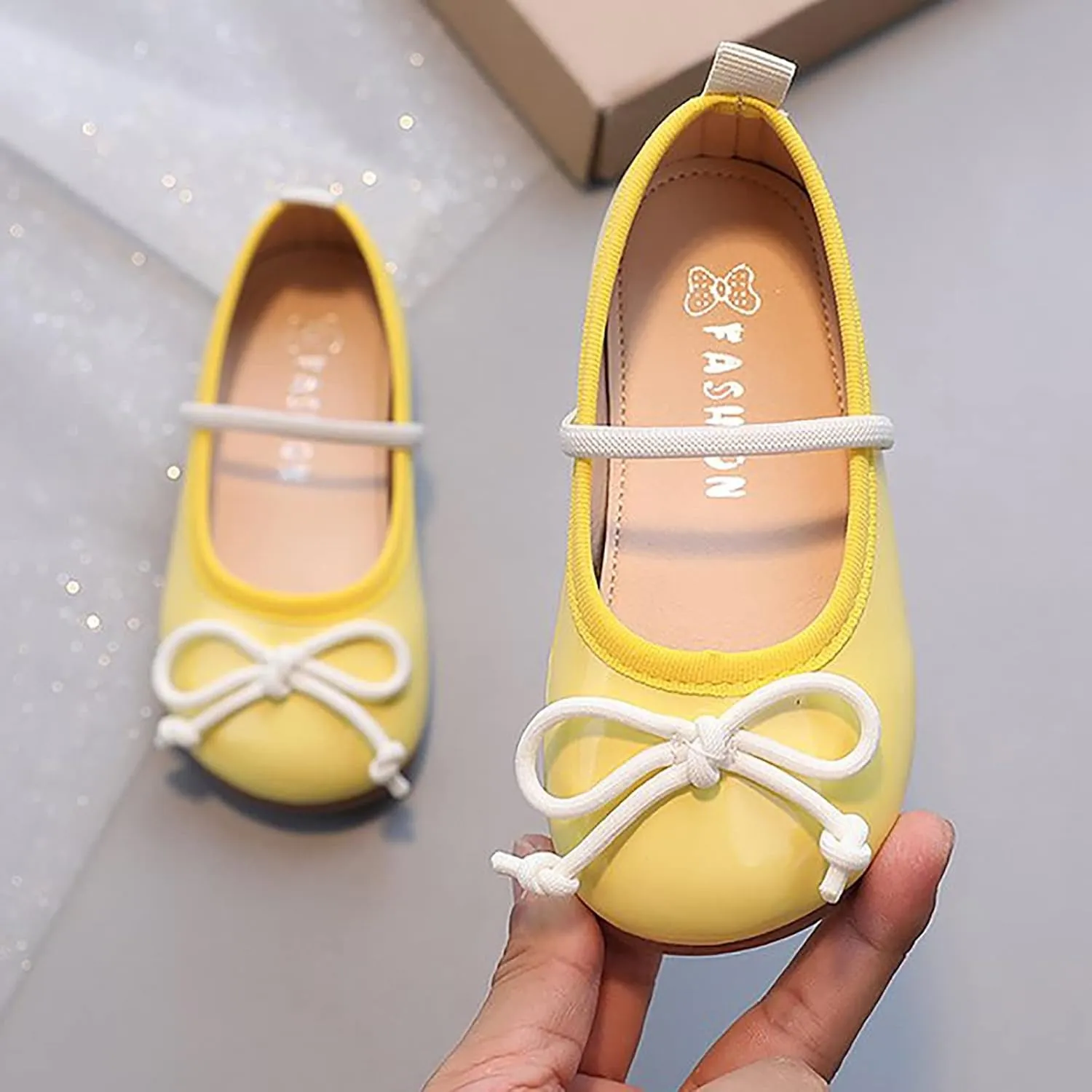 Toddler Girl Mary Jane Dress Shoes Little Girl School Shoes Non Slip Soft Sole Leather Shoes Bowknot Flat Shoes
