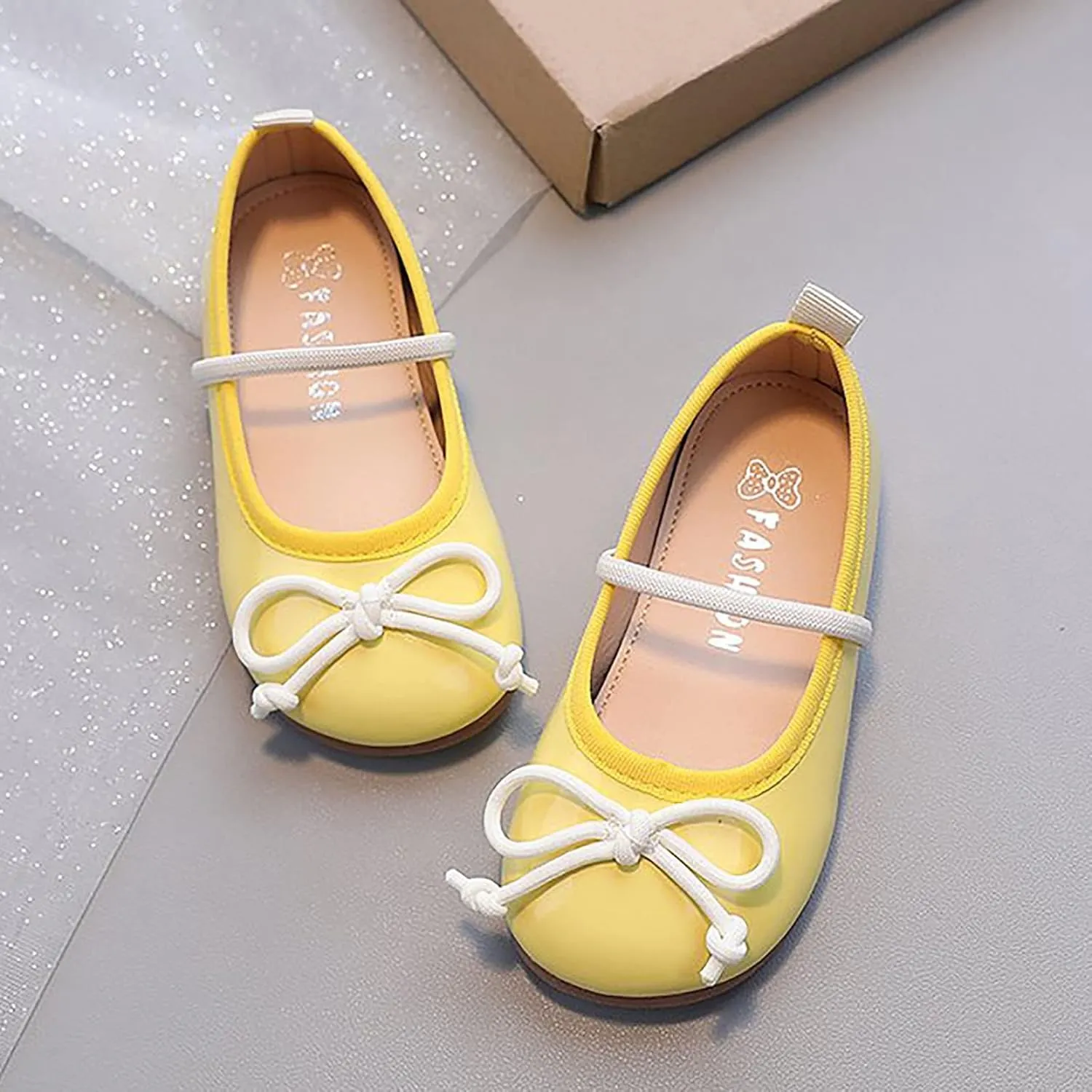 Toddler Girl Mary Jane Dress Shoes Little Girl School Shoes Non Slip Soft Sole Leather Shoes Bowknot Flat Shoes