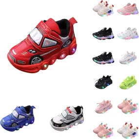 Toddler Girls Led Shoes Kids Light Up Sneakers Boys Girls Sneakers Light up for Toddler Little Kid Athletic Shoe (A4-White, 6.5 Infant)