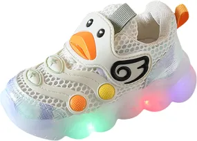 Toddler Girls Light Up Shoes Sports Shoes 1 3Years Baby Boys Led Light Luminous Running Sport Boots Shoes Gift (Beige-2, 2.5-3 Years Toddler)
