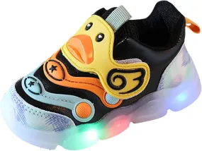 Toddler Girls Light Up Shoes Sports Shoes 1 3Years Baby Boys Led Light Luminous Running Sport Boots Shoes Gift (Black-1, 2-2.5 Years Toddler)