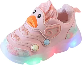 Toddler Girls Light Up Shoes Sports Shoes 1 3Years Baby Boys Led Light Luminous Running Sport Boots Shoes Gift (Pink-1, 2-2.5 Years Toddler)