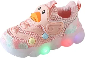 Toddler Girls Light Up Shoes Sports Shoes 1 3Years Baby Boys Led Light Luminous Running Sport Boots Shoes Gift (Pink-2, 2-2.5 Years Toddler)
