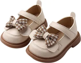Toddler Girls Mary Jane Shoes Platform Slip On Chunky Heel Leather Flats Round Toe School Uniform Dress Shoes