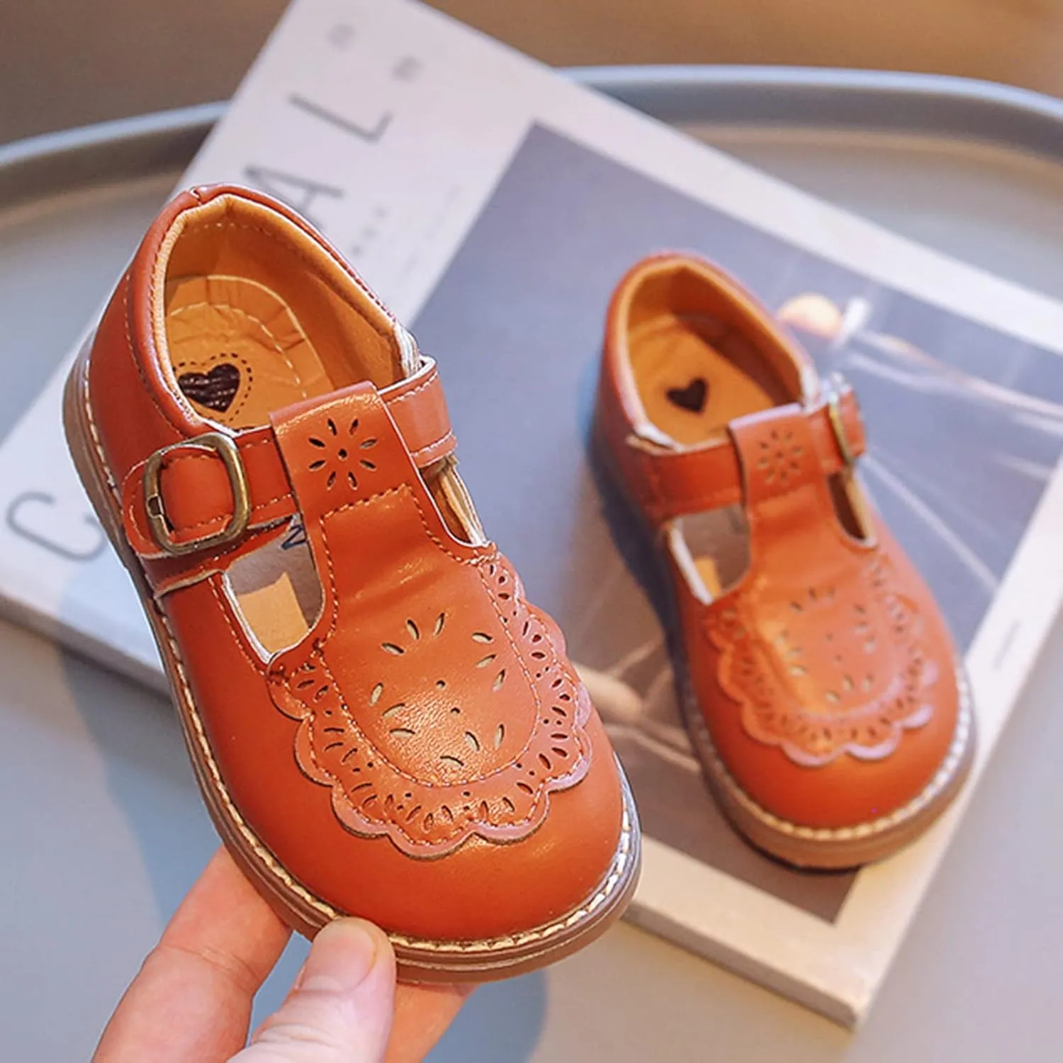 Toddler Girls School Dress Shoes Flower Girl Mary Jane Shoes Uniform School Oxford Flats for Girl Party Wedding Shoes
