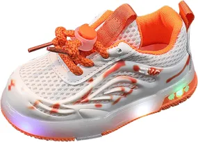 Toddler Infant Light Up Flash LED Light Breathable Sneakers Baby Kids Luminous Sports Mesh Athletic Running Shoes