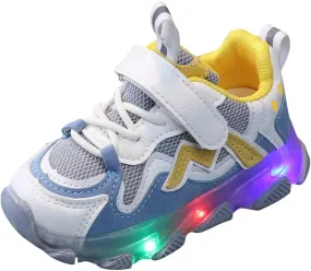 Toddler Kids Light Up Sneakers Light Led Kids Mesh Luminous Sport Baby Running Children Girls Glowing Luminous Shoes