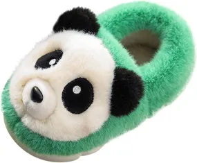 Toddler Panda Slippers Boys Girls Winter Indoor Shoes Cozy Lightweight Memory Foam Rubber Sole House Slippers