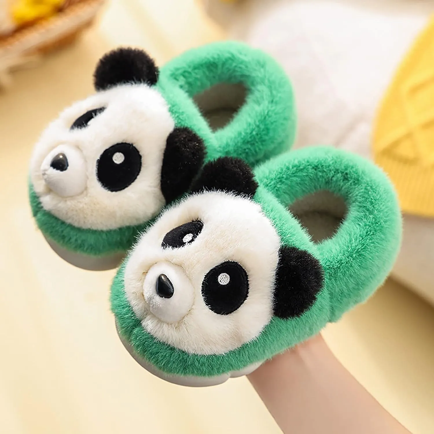 Toddler Panda Slippers Boys Girls Winter Indoor Shoes Cozy Lightweight Memory Foam Rubber Sole House Slippers