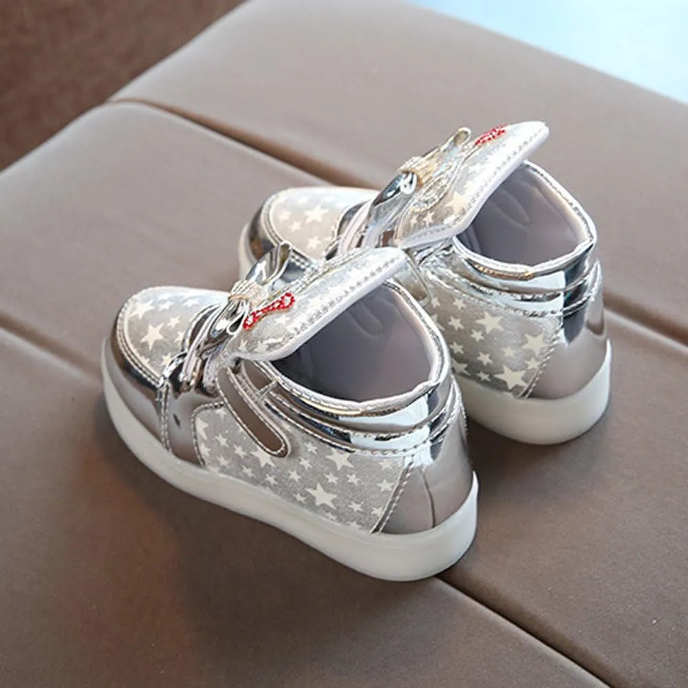 Toddler Sneakers Girls Sequins Walking Shoes, Kids Lightweight Tennis Sneakers with Hook and Loops