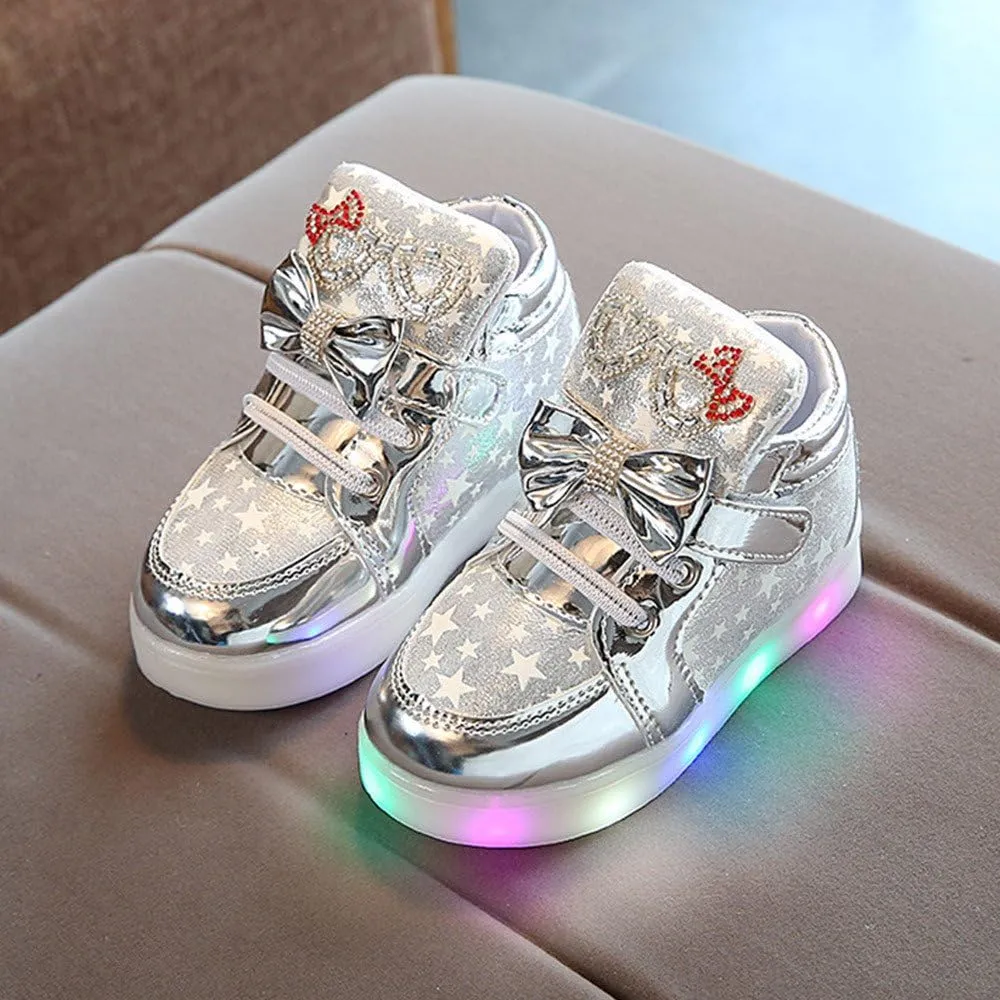 Toddler Sneakers Girls Sequins Walking Shoes, Kids Lightweight Tennis Sneakers with Hook and Loops