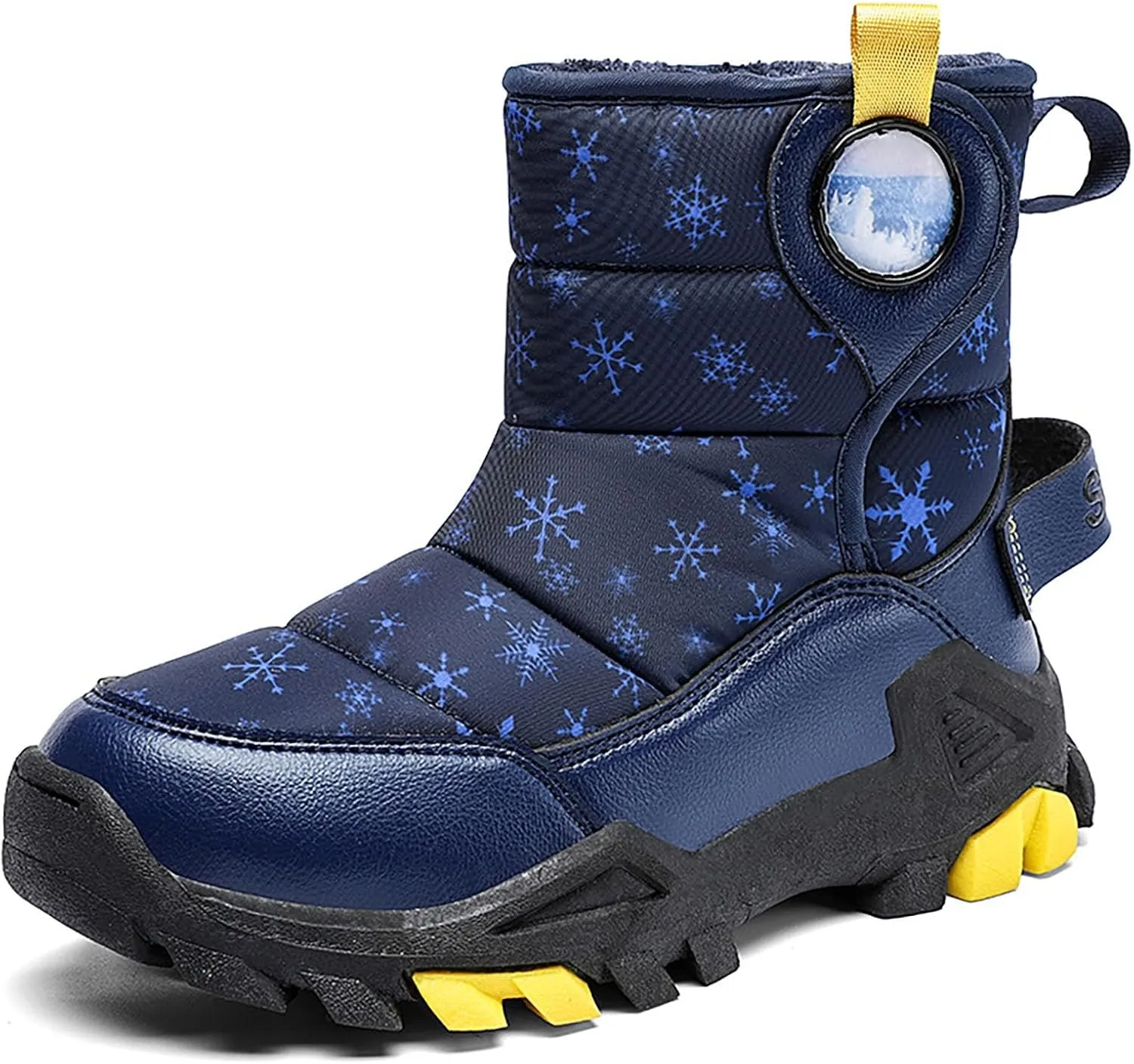Toddler Winter Boots Insulated Faux Fr Boys Girls Non-Slip Hiking Boots Cozy Plush Size 6 Toddler Kids Boys Snow Boots