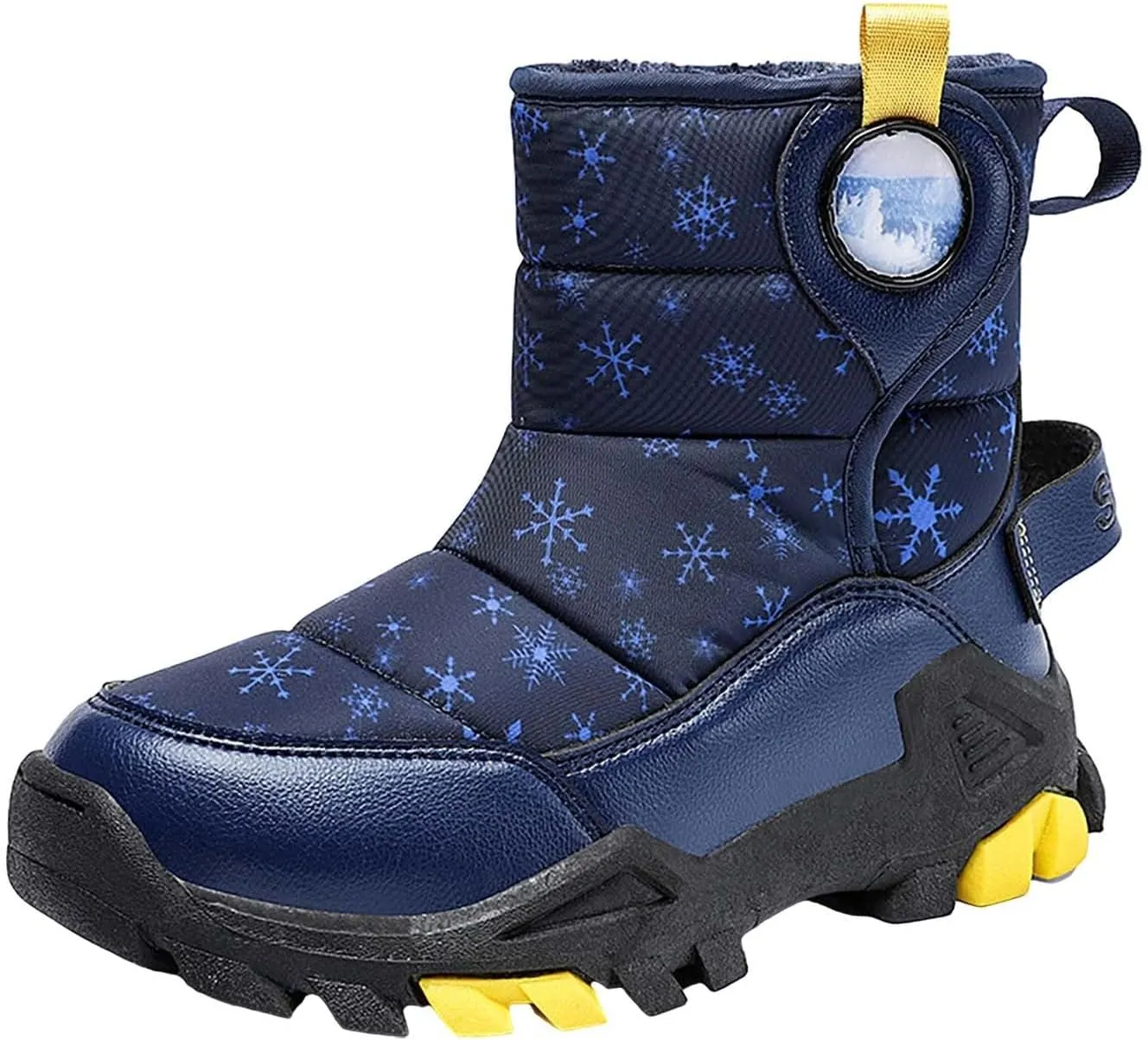 Toddler Winter Boots Insulated Faux Fr Boys Girls Non-Slip Hiking Boots Cozy Plush Size 6 Toddler Kids Boys Snow Boots